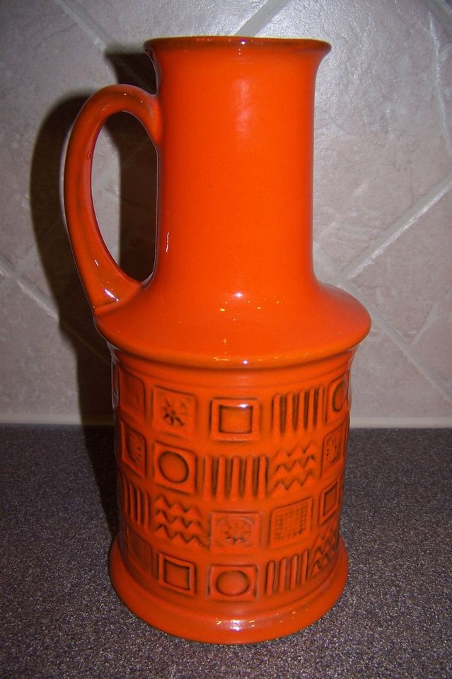 Vintage Norleans Art Pottery Hand Painted 10 Orange Decorative 