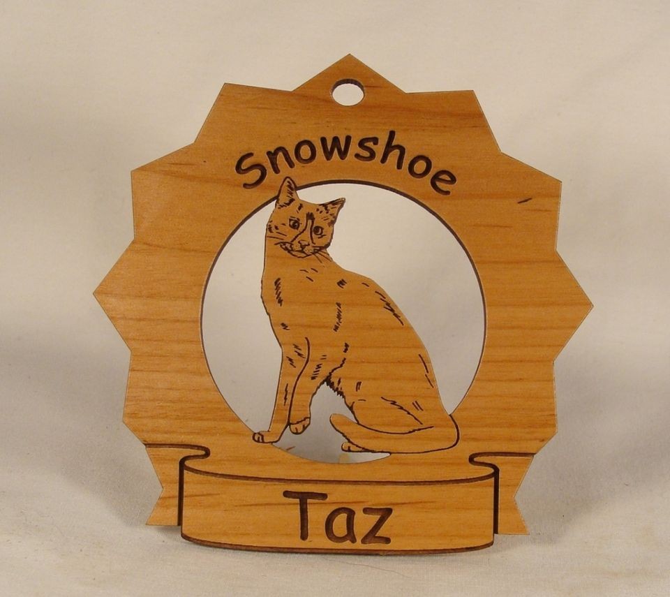 7416 snowshoe personalized cat ornament  9 95