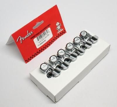 ORIGINAL FENDER LOCKING TUNERS FOR STRAT/TELE GUITARS CHROME FREE 4 