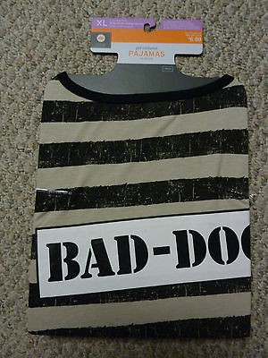 New BAD DOG Dog Prison / Jail PAJAMAS Pet Clothing Outfit Costume XL 