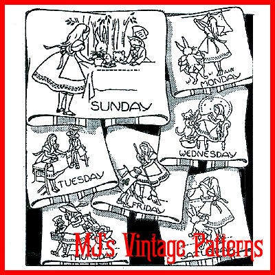 vintage embroidery pattern alice in wonderland  7