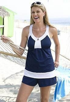 5963 PLUS 2 PC NAVY/WHITE SWIMSUIT SIZES AVAILABLE 14W 16W 20W 32W