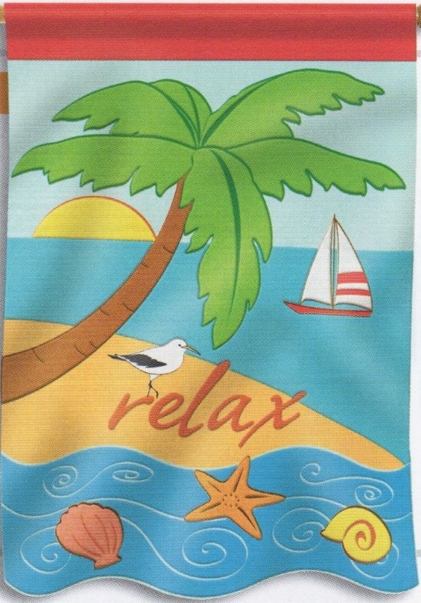 Relax Sail boat Seagull Starfish Beach Nylon Applique Double Sided 