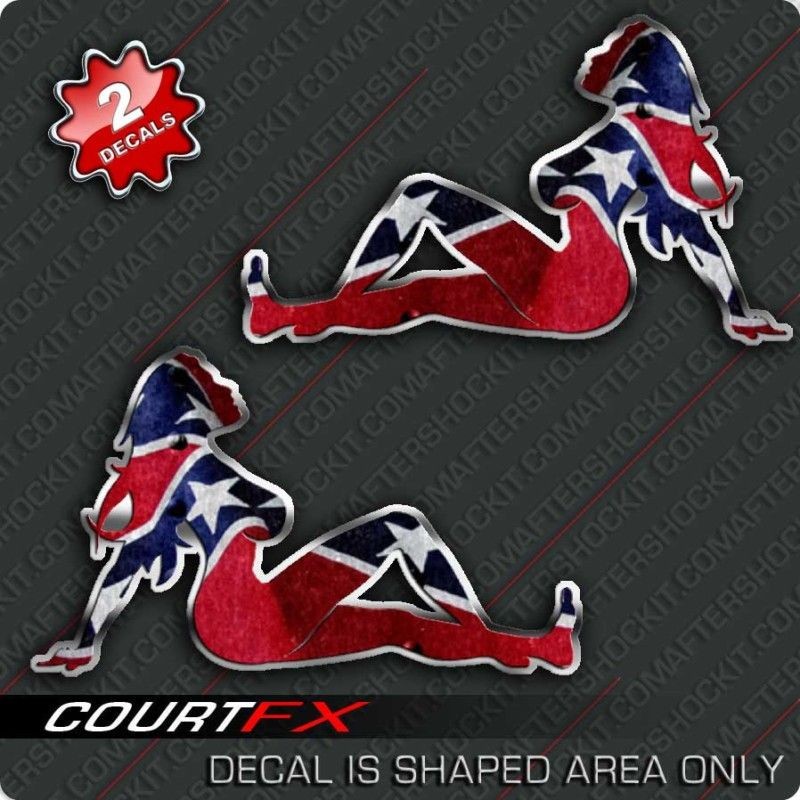 mudflap girl rebel 4x4 sticker set redneck 