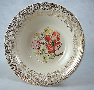 The Sebring Pottery Co Floral Fantasy Its 284 Serving Bowl 22k Gold 8 