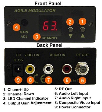 Super RCA A/V To RF Coax Agile Modulator For Worldwide NTSC PAL 