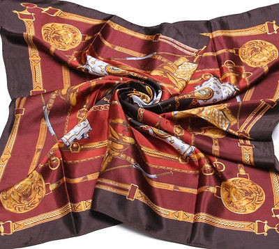 Fashion Womans Satin Silk Square Scarf Shawl 35*35 Horse Riding 