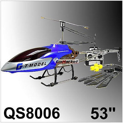 QS8006 53 inch GYRO 3.5 Channel Metal RC Helicopter FREE PARTS