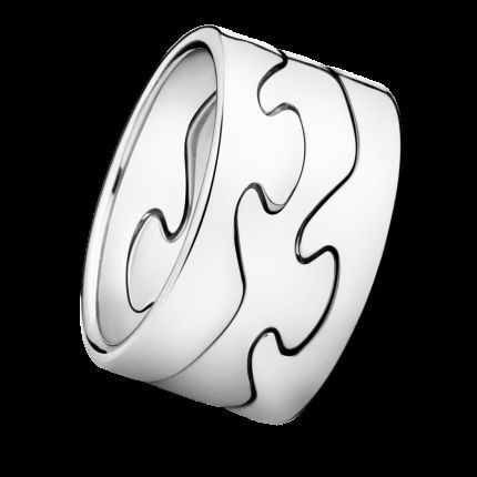 GEORG JENSEN FUSION TRIPLE SET PUZZLE RING BAND 18K WHITE GOLD C.1970