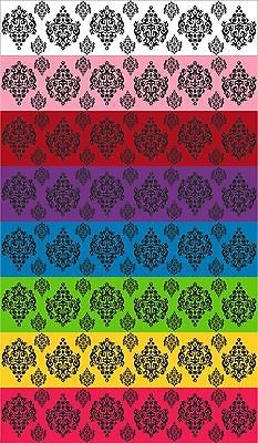 YARD OF 7/8 DAMASK BOUTIQUE DESIGNER PRINT GROSGRAIN RIBBON FREE 