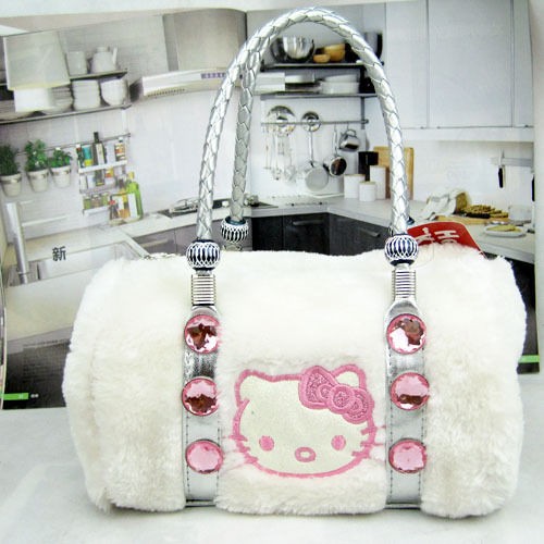 New Hand Tote Shopping Purse Bag Plush Candy Hellokitty Braid Cute 