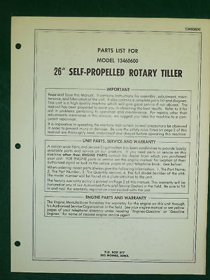 amf western tool inc 26 rotary tiller parts manual returns