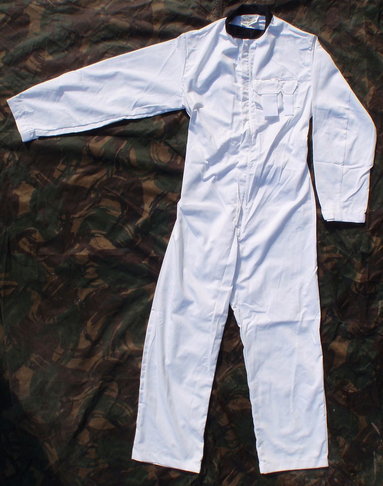 White Cotton Overalls, Coveralls, Royal Navy Nuclear Submarine Workers 