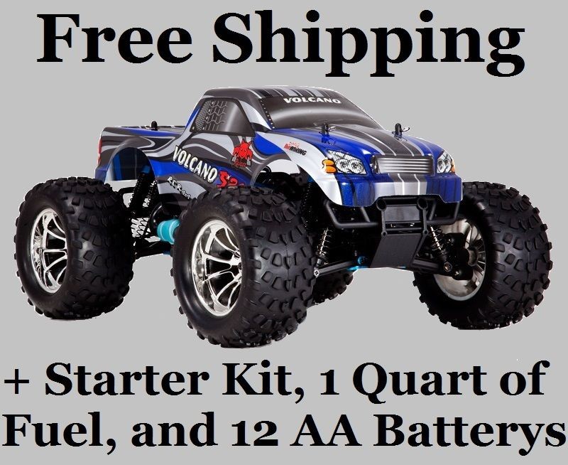 Redcat Volcano S30 Nitro RC Truck 1/10 Starter Kit, Fuel, 12 AA 30% 