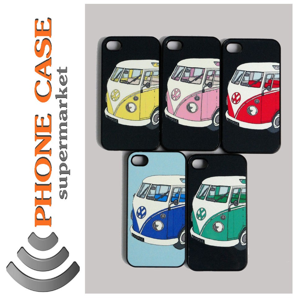 1x VW Camper VAN SPLITSCREEN CLIP ON CASE , BACK COVER FITS IPHONE New 