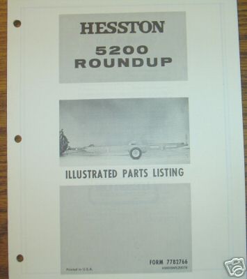 hesston 5200 roundup trailer parts catalog book manual time left