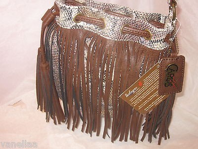 Carlos by Carlos Santana Carnaval Drawstring Crossbody tassles Bag 