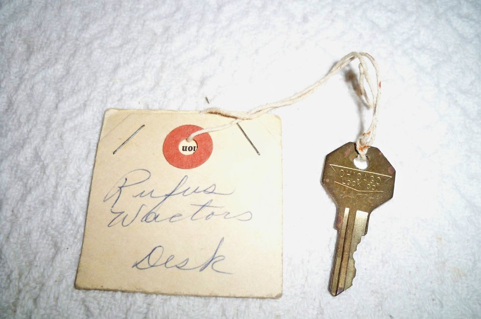   Lock Co Key w/Orig. Sptbg. SC Belks Employee Rufus Watcors Desk Tag