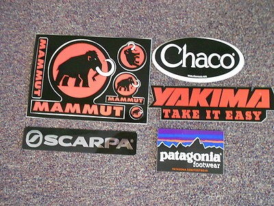 black stickers mammut yakima scarpa chaco black diamond time