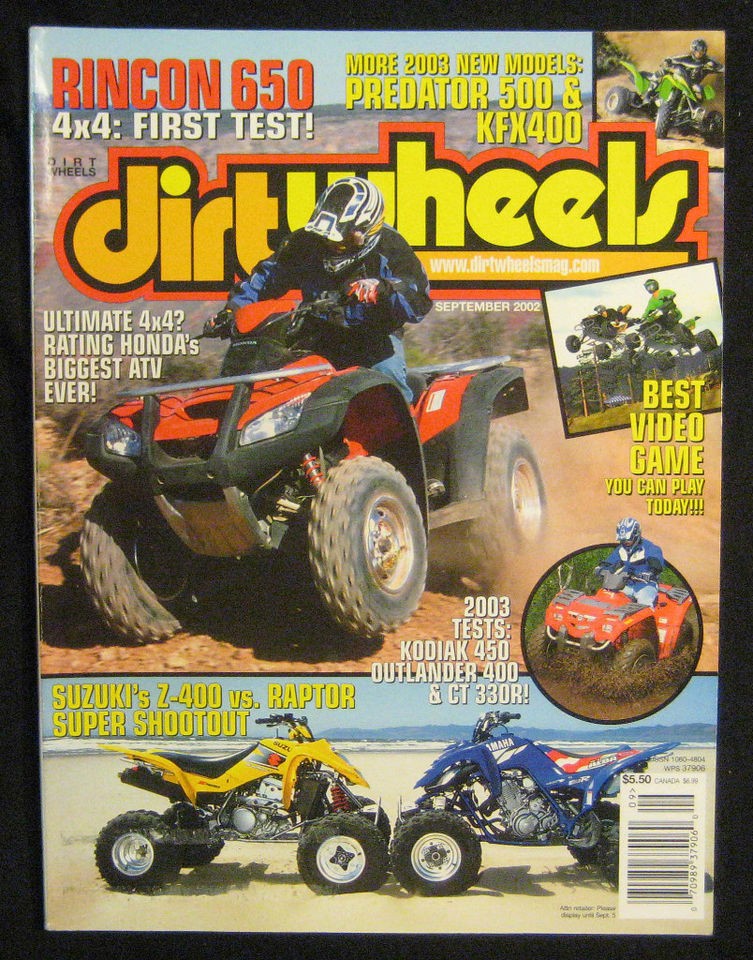 DIRT WHEELS Magazine September 2002 2003 Honda Rincon 650 4x4