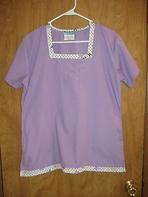 scrub top by butter soft women s size medium purple