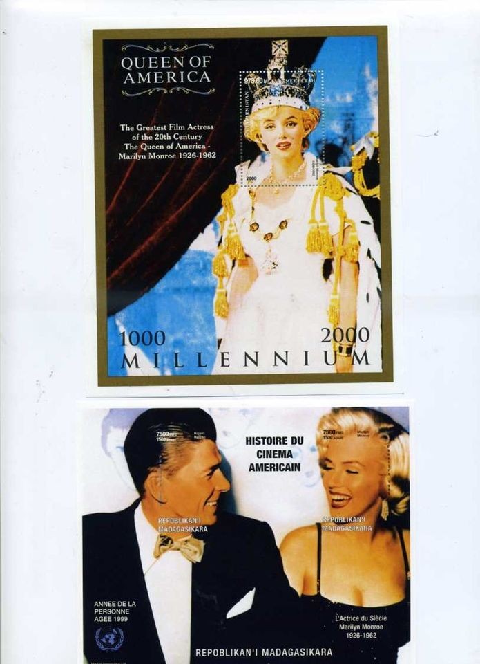 marilyn monroe mnh mini sheet 6 items from united kingdom