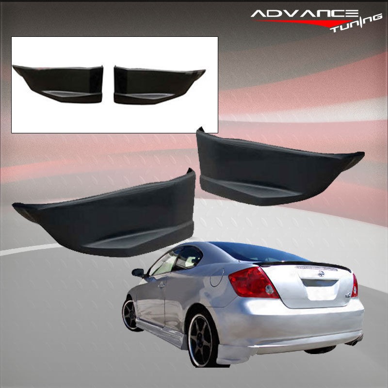 FIT FOR 04 10 SCION TC BLACK POLY URETHANE REAR BUMPER LIP 2 PCS 