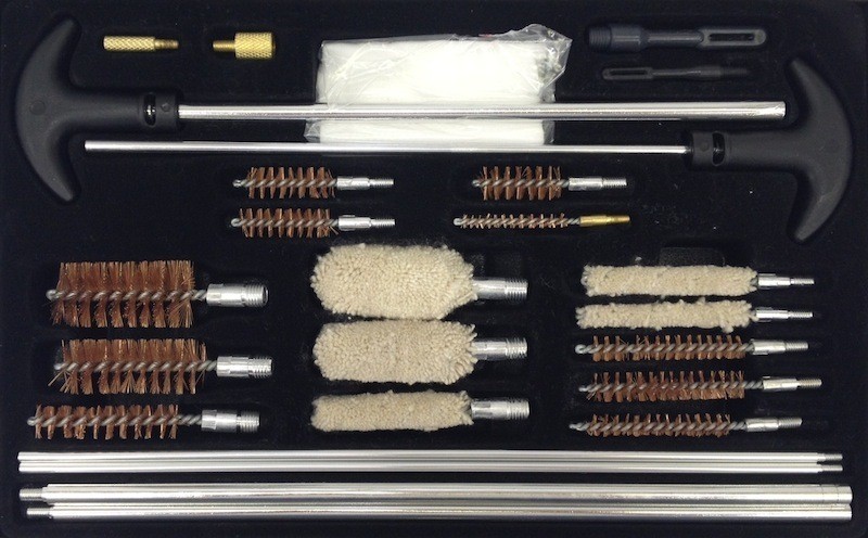 GUN CLEANING KIT 30 Piece DELUXE ALUMINUM METAL CASE SHOTGUNS PISTOLS 