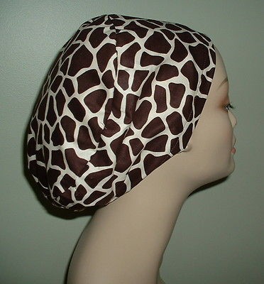   Animal Print Brown Ivory European OR Surgical Nurse Scrub Hat CRNA Vet