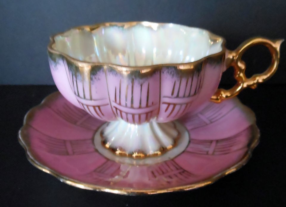 vintage royal sealy footed mauve quilted mold cup saucer time