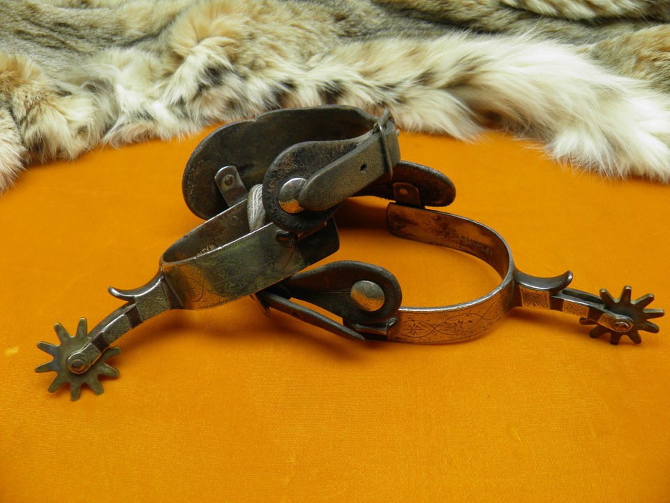   ANTIQUE VINTAGE COLLECTIBLE C.P. SHIPLEY WESTERN COWBOY SILVER SPURS