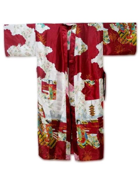 Chinese Red Womens Silk Robe Kimono Gown nighty clothes S,M,L,XL,XXL
