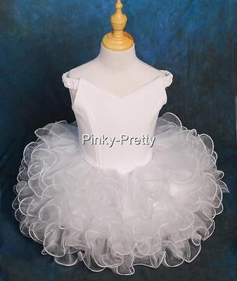   Cup Cake National Pageant Dresses Off Shoulder Shell Size 7 8 #001