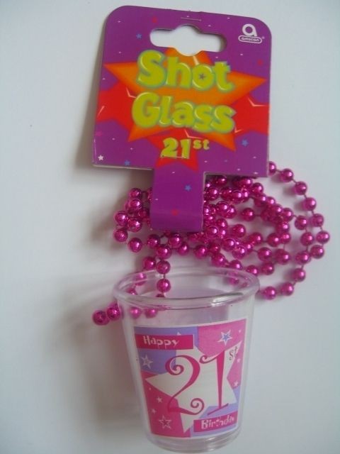 21st birthday 2 shot glasses shimmer pink party from united