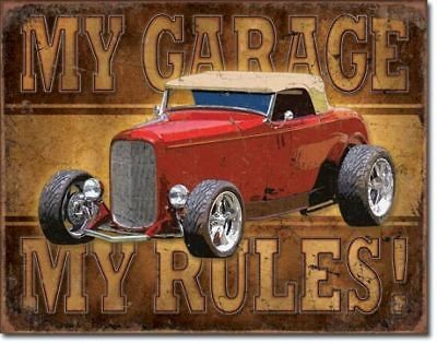 old bar man cave garage mens tin sign advertising rules