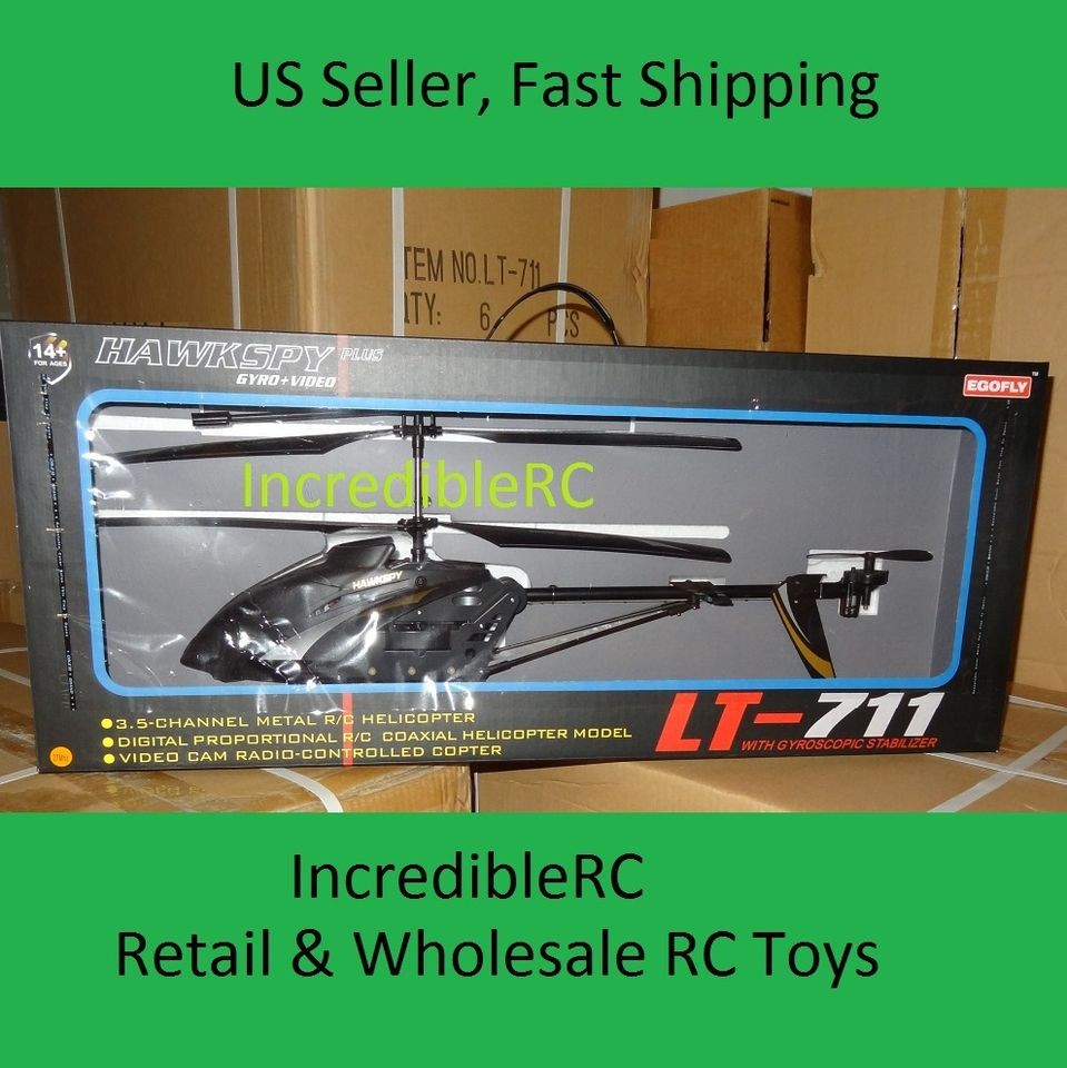 New Video Camera 3 CH RC Helicopter With Gyro Egofly Hawkspy LT 711 