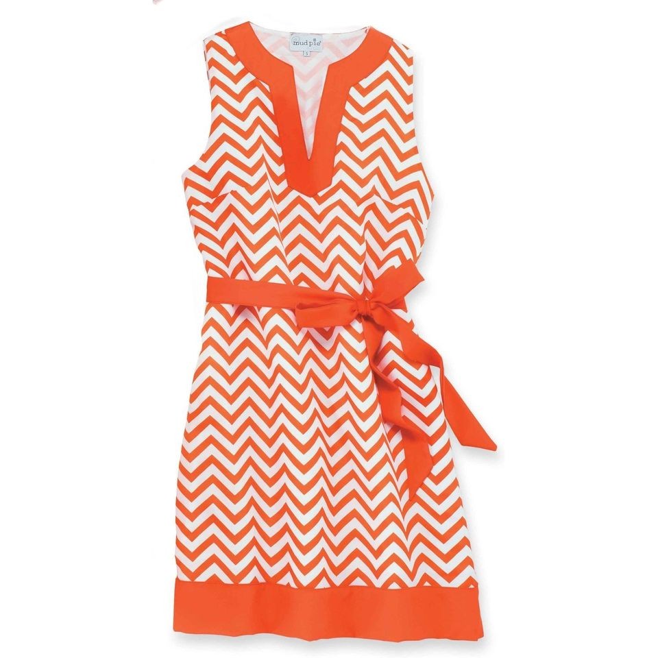 new mud pie game day dress tangerine s m l