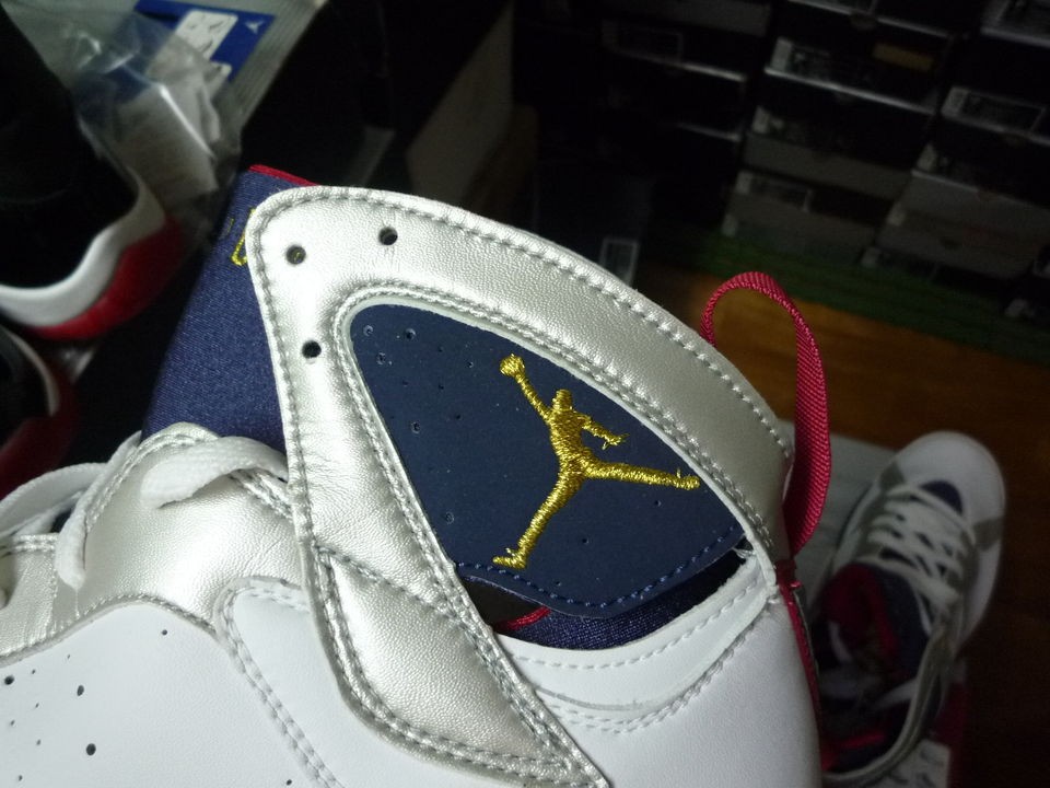 2004 AIR JORDAN 7 VII RETRO OLYMPIC WHITE GOLD NAVY PE SIZE 9.5 DS XI 