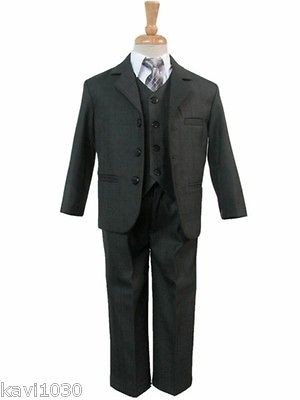   GRAY / GREY 5pc Formal Suits Wedding Holiday Special Occasion 5 6 7