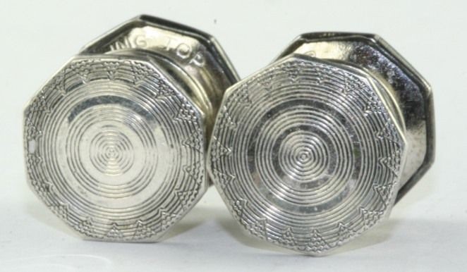 VINTAGE KUM A PART STERLING SILVER SNAP LINK CUFFLINKS SET