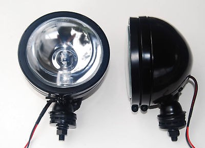 2x BLACK HID off road light spot FOG bar roof 4x4 xenon rack 6 round 