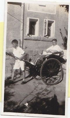 1935 tsingtao china man in rickshaw snapshot 