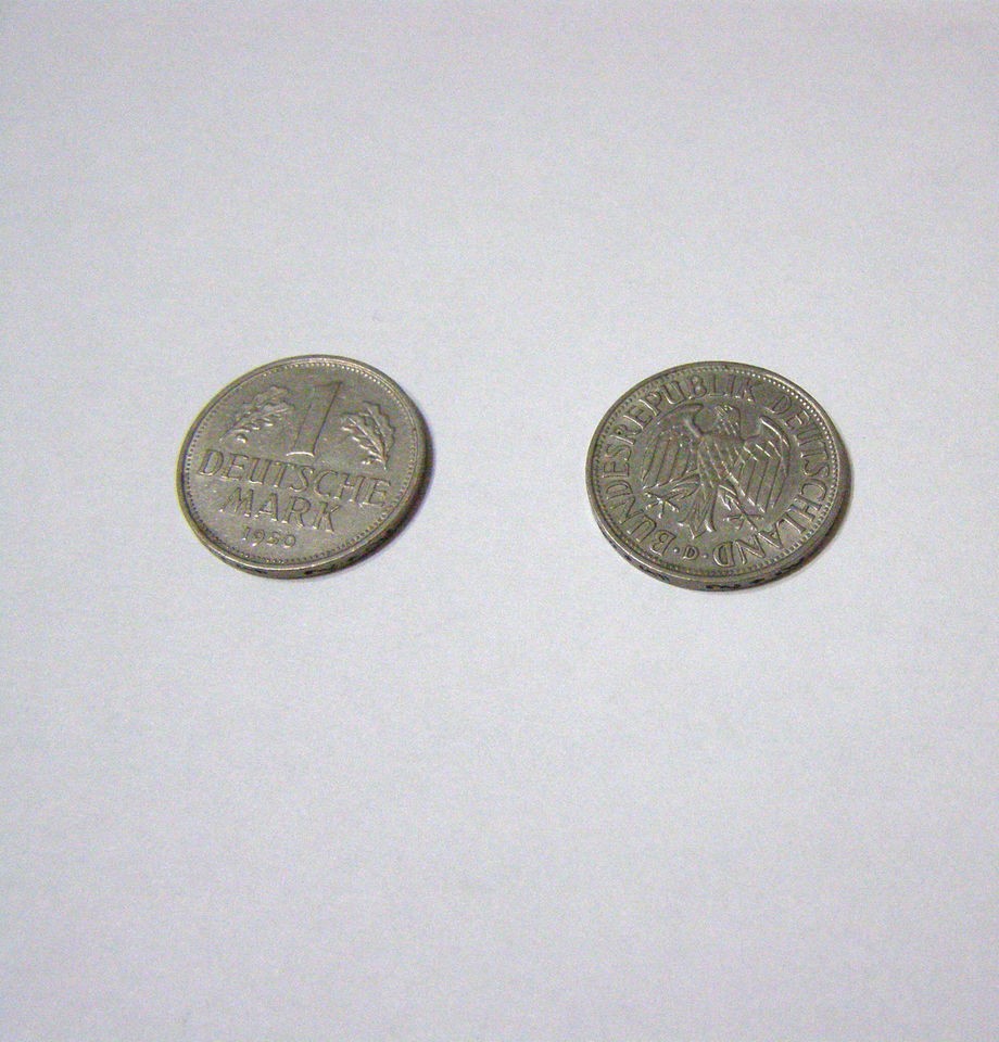 1950 German 1 Deutsche Mark D Germany DM Coin Your Getting (2) Coins 