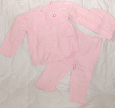 NEW 9 Mon Carters Shirt Pants Hat Princess Baby Girl Elephant Pink