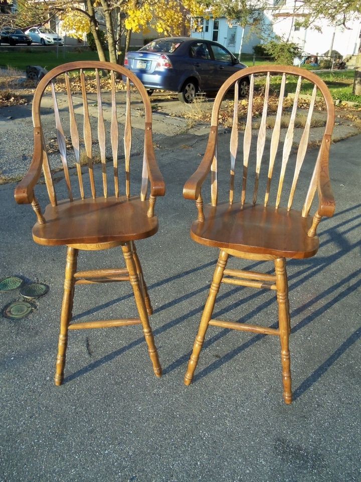 tall solid oak barstools arm bar stools time left