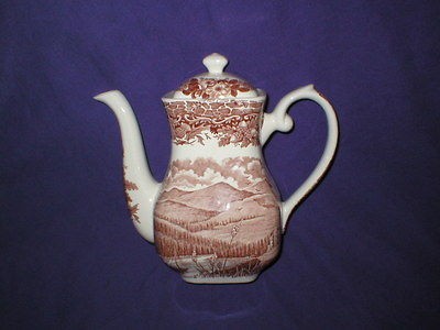   COFFEE POT vintage EIT English Ironstone Tableware lake boat