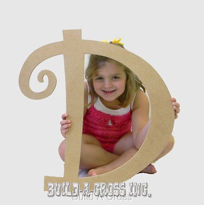 Unfinished Letters Curlz Paintable Large Letter Craft Wall Decor (D)