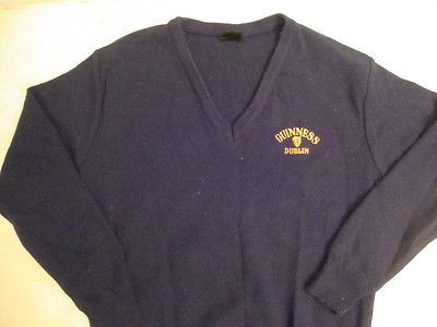 Vintage Guiness Beer Dublin Ireland Navy blue V Neck Sweater 44 M / L