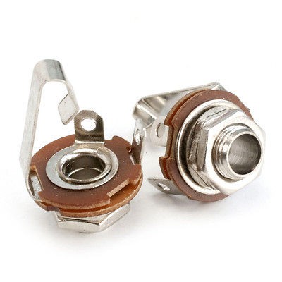 2PCS,MONO 1/4 Jack socket for Les Paul Strat Tele Plate,3935