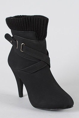 NIB Womens Wild Rose Rana Black Pointy Toe Ankle Boots   Size 7